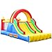 COSTWAY Aufblasbare Hüpfburg mit Kletterwand und 2 Rutsche, Kinder Springburg Hüpfschloss Spielburg 500x200x200cm