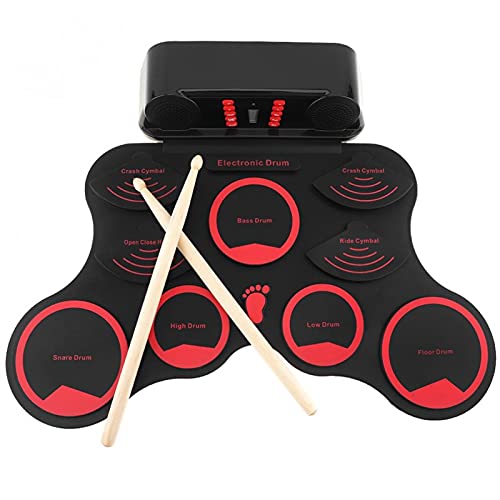 Draagbare oprol-up Elektronische drum Set 9 Silicon Pads Ingebouwde luidsprekers met Drumsticks Sustain Pedal Support… - Image 3