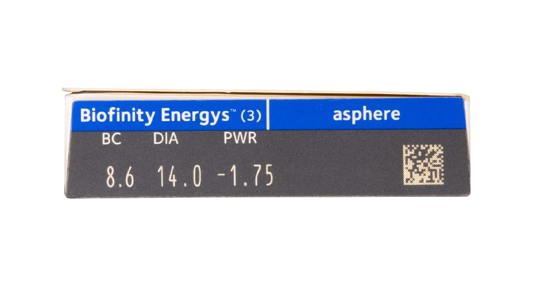 Biofinity Energys - Lentes de contacto esféricas mensuales (R 8.6 / D 14.0 / -2.00 Diop), Pack de 3 uds.