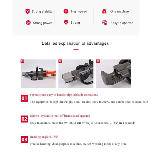 Máquina elétrica de dobra e corte de barra de aço, ângulo de dobra de barra de aço 0°-180° dentro de