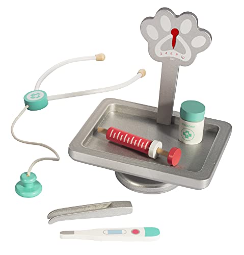 Vet Center Pretend Pet Hospital Playset - Wooden Animal Interactive Medical Checkup Set with Toy Cat, X-Ray Cards, Stethoscope & Veterinarian Medical Accessories, Fun Doctor Role Play Gift for Kids - Image 3