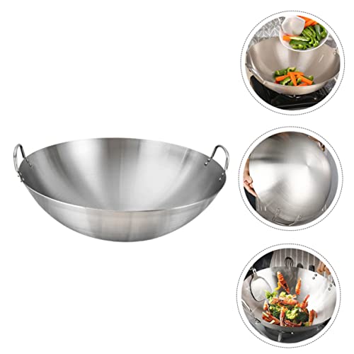 Wok de Acero Inoxidable con Doble Asa para Cocina miniatura 4