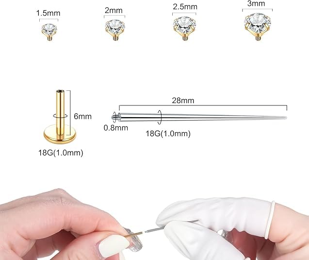 Xpircn 16G 18G Labret Jewelry Internally Threaded Lip Nose Piercing Studs Medusa Ashely Piercing Jewelry Tragus Earring Studs3