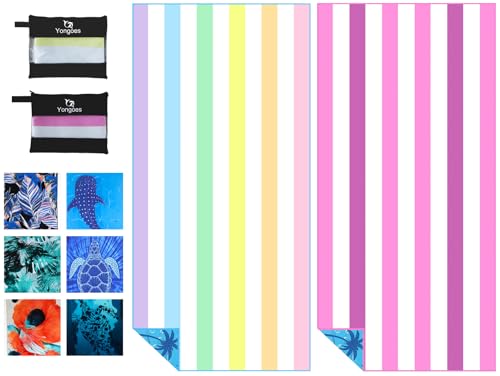 2-Pack Microfiber Beach Towels Sand-Free Quick Dry