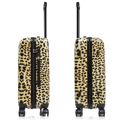 Image of InUSA Prints 26.82 inch Hardside Suitcase, 4-Wheeled Spinner, TSA Checkpoint Friendly, Cheetah Animal Print (IUAPC00M-CHE)