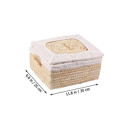VILLCASE 1 Peça Cesta De Pão Cesta De Lavanderia Quadrada Ferramenta Quadrada Pão De Fermento Pão De