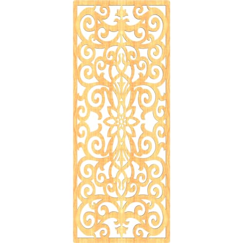 Image of Buel Decorative Pierced Fretwork Wood Wall Panels, 13 3 /8 inchW x 34 3 /8 inchH x 1 /4 inchT, Cherry