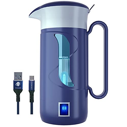 GOSOIT UV Water Filter Pitcher Purifier Water Purification Jug Dispenser Removes Chlorine Various Germs for Home Office and Emergency 1500ML/51oz (Blue) GOSOIT UV Water Filter Pitcher Purifier Water Purification Jug Dispenser Removes Chlorine Various Germs for Home Office and Emergency 1500ML/51oz (Blue)