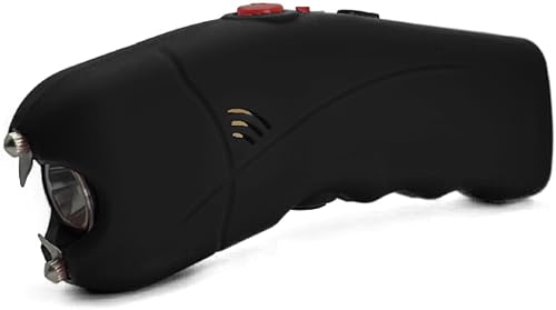 FURY Pistola paralizante ciclónica con linterna, alarma personal, agarre cómodo, recargable, carga de pared, funda de cuero sintético, fácil