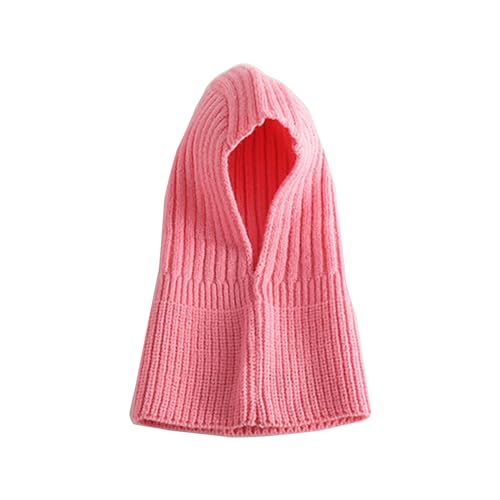 Thereisno Stylish Autumn Winter Newborn Baby Knitting Warm Scarf Cap Fashionable Pullover Hat Windproof Earmuffs for Boys & Girls Pink