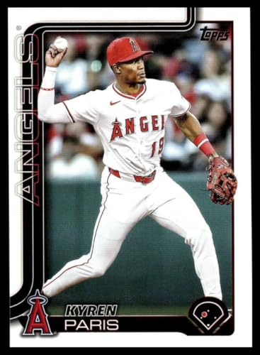 2025 TOPPS UPDATE #US15 KYREN PARIS LOS ANGELES ANGELS BASEBALL OFFICIAL TRADING CARD OF MLB