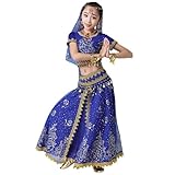 Générique Déguisement bollywood Enfant Costume Danse Orientale Robe Indienne Carnaval Fille tenue danse fille tenue danse fille