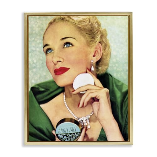 Stupell Industries 'Vintage Cosmetic Ad Woman'| Floating Frame Canvas Art