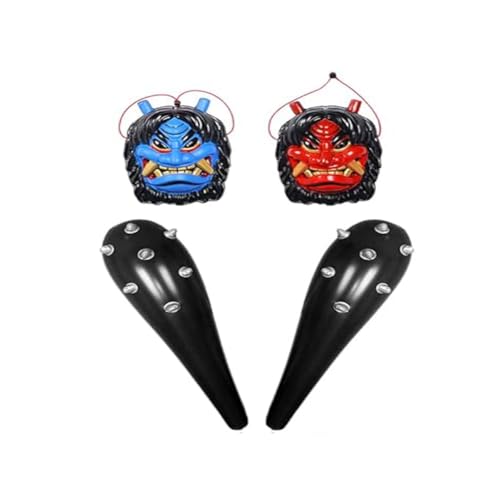 なまはげ鬼面＊２個 こん棒＊２個 4点セット なまはげ 鬼面 赤鬼 青鬼 仮装 変身 なりきり もじゃ コスチューム 鬼 張子 お面 おに 節分 豆まき オニ退治 赤鬼 青鬼 節分豆 郷土 鬼面 フェイス マスク こん棒 なまはげ 赤青セット 金棒 鬼に金棒 金棒二個セット 85cm 空気入れ ハロウィン コスプレ ドデカこん棒 こん棒 節分 鬼 コスプレ 小物 原始人コスプレ ゲーム小道具