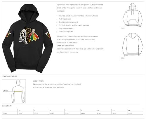 Fear The Feathers Skull Chicago Hockey Hoodie2