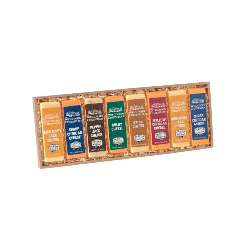 The Wisconsin Cheeseman Cheese Bars, 8 Wisconsin Cheeses Variety Pack, 2.5 lb
