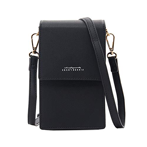 Belsmi Damen Geldbeutel Quaste PU Leder Portemonnaie Mädchen Multi Slots Große Kapazität Lange Brieftasche Schlanke Reißverschluss Tasche Geldbörse Für Frauen (Schwarz)