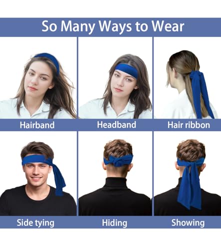 Image of Sport Tie Headbands Tennis Head Tie for Men Women Sports Fans Ninja Soccer Basketball Teams Head Ties Halloween