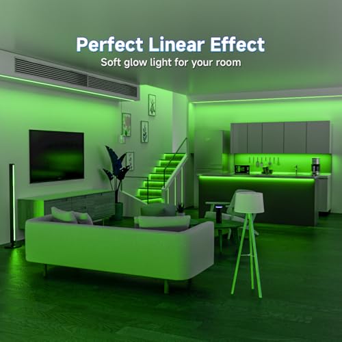 Image of 6.56FT /2M 5V USB LED Light Strip Green Flexible High Density COB Strips 640LEDs, 8mm LED Tape for Under Cabinet Bedroom No Controller and Power