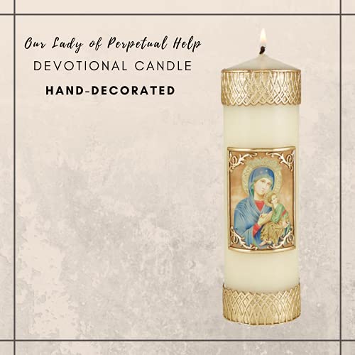 Our Lady Of Perpetual Help Devotional Candle, Unscented Pillar Candles Religious Church Supplies Decoration For Prayer Space, 7.75 Inches #TOP3