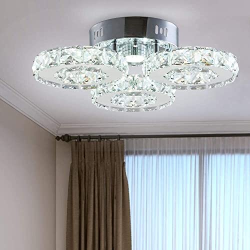 Lustre à cristal moderne LED blanc cool idéal pour illuminer la table de salle à manger