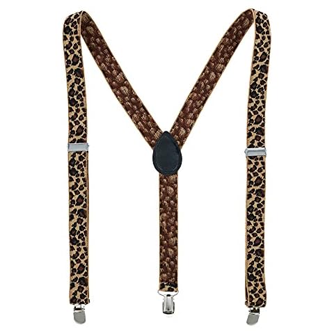 CTM Women's Adjustable Leopard Print Braces Cover