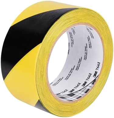 3M Gefahren-Markierungs-Klebeband 766i, Gestreiftes Warnband zur Boden- und Sicherheitsmarkierung mit PVC-Träger in Schwarz-Gelb, 50mm x 30m, 0,13mm
