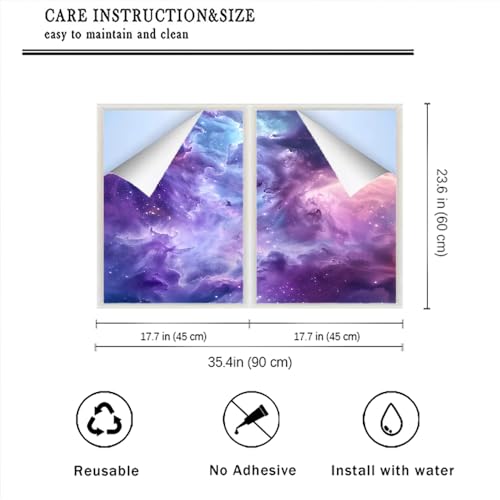 Película para ventana esmerilada Purple Nebula 17.7x23.6 in x2 miniatura 2