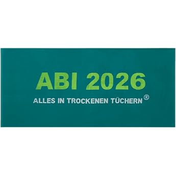 Egeria ABI 2026 Bath Towel Petrol Woven 75 x 180 cm Abitur Beach Towel Made of 100% Cotton Absorbent & Soft Gift for High School Students#34;Everything in Dry Towels