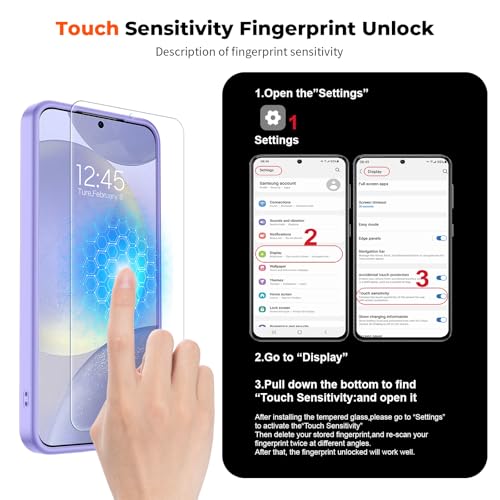 Image of SUPFINE Magnetic for Samsung Galaxy S24 Case / S25 Case with Screen Protector, (Built-in Magnets) (Military Grade Drop Protection) Slim Translucent Shockproof Phone Case,Purple