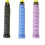 KLOUD City 3 pcs (Black, Blue, Purple) PU soft, absorb moisture and anti-slip overgrip for tennis and badminton racket bike barp fish pole