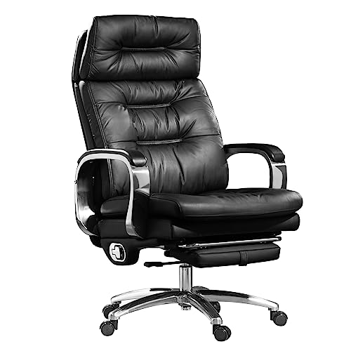 Kinnls Vane Massage Office Chair with Footrest,Heated Ventilation Ergonomic Management Executive Fully Reclining Office Chair Double Thickened