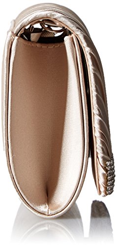 Jessica Mcclintock Womens Chloe Satin Clutch Evening Handbag, Champagne, One Size Us #TOP2