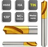 HSSE HSSE NC Anbohrer, 120°, TIN Beschichtung, Ø 2/3 / 4/5 / 6/8 / 10/12 mm, Größe: 12,0 mm