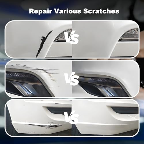 White Touch Up Paint for Cars, 2-in-1 Universal Automotive Touchup Paint Pen for Scratch Repair– Quick Dry Auto Paint Scratch Remover Rim Touch Up, Long-Lasting Restoration and Protection