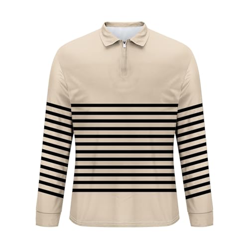 Cambkatl Men's 1/4 Zip Long Sleeve Lapel Golf Shirts - Color Block Stretch 2025 Fall Tennis Business Casual T-Shirt 5