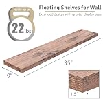 Sorbus Floating Shelves - 2 Long Wall Shelves for Bedroom, Kitchen, Living Room, Bathroom, Home Decor, Farmhouse - 35 x 9 Inch Mahogany Mounted Shelves - Image 3