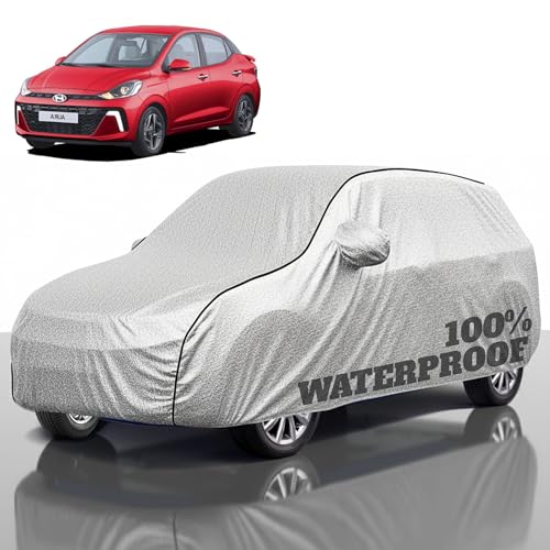 Image of Premium Polyester Car Cover Aura All-Weather Protection from Rain, Dust & Sun | UV Resistant Fabric | Full Body Secure Fit for Outdoor & Indoor Parking Silver