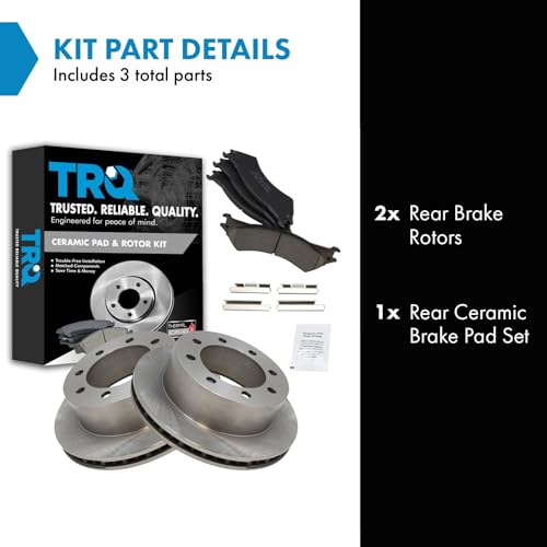 Image of TRQ Rear Ceramic Brake Pad and Rotor Set