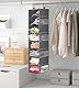 MISSLO 8-Regal Hängende Schuh Organizer Kleidung Schrank Organizer und Aufbewahrungsregale Huthalter mit großem Regal und seitlichen Mesh Taschen für Hüte Handtaschen Kid Pullover, grau