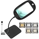 Éclairage réglable pour plus de confort : notre loupe offre 5 températures de couleur distinctes et 4 niveaux de luminosité réglables, vous permettant de personnaliser l'éclairage pour s'adapter à différents moments de la journée et environnements. Que vous travailliez dans une pièce faiblement éclairée ou sous la lumière du soleil, vous pouvez facilement régler les paramètres pour réduire la fatigue oculaire et améliorer votre confort. Cette flexibilité garantit que vous pouvez travailler plus longtemps sans fatigue, rendant vos tâches rapprochées plus agréables et efficaces.