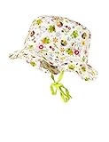  maximo Mädchen Mütze Hut mit Ohrenklappen und Bindeband, UPF 30, Gr. 45 cm, Mehrfarbig (weiß-grün-Frösche 26)