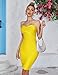 Women's Bandage Straless Dress Bodycon Rainbow Cocktail Party Dress(Yellow,S)