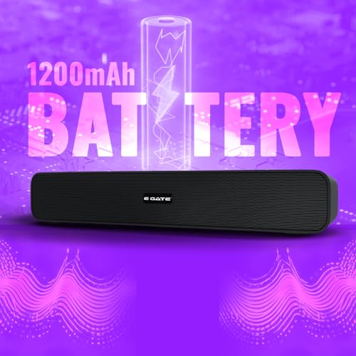 E GATE C201 | 16W Bluetooth Sound bar Speaker, Dual Drivers + Dual Passive Radiators for Extra bass, Upto 12 Hr Playback, Call Function, Bluetooth 5.3, Aux, mSD, USB, FM & TWS (Grey) - eGate Soundbar 8 41KWVg4w6LL
