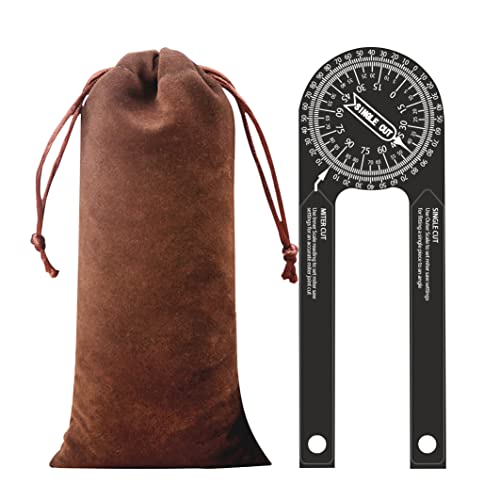 Gehrungssägen-Winkelmesser, 18,3 cm, Aluminiumlegierung, Gehrungssäge, Winkelmesser, Winkelmesser, für Schreiner, Klempner und alle Bauarbeiten (1, Tasche) Cover