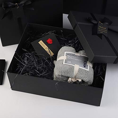 Miniatura 7 de Homeanda Paquete de 3 cajas de cartón negro de diferentes tamaños con tapa superior para cumpleaños, día de la madre, baby showers, Pascua,