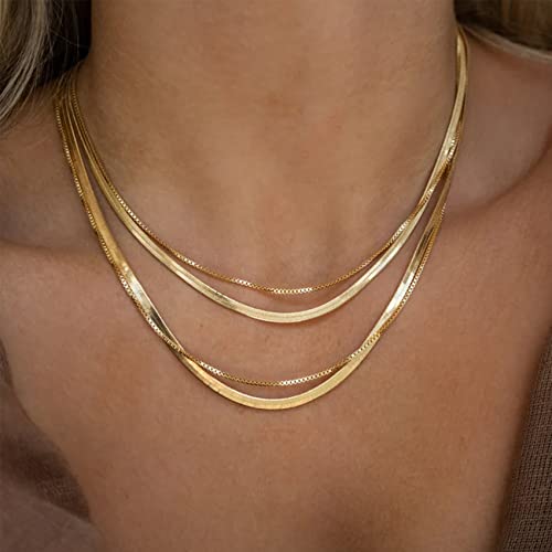 Collar de cadena de serpiente para mujeres en oro y plata