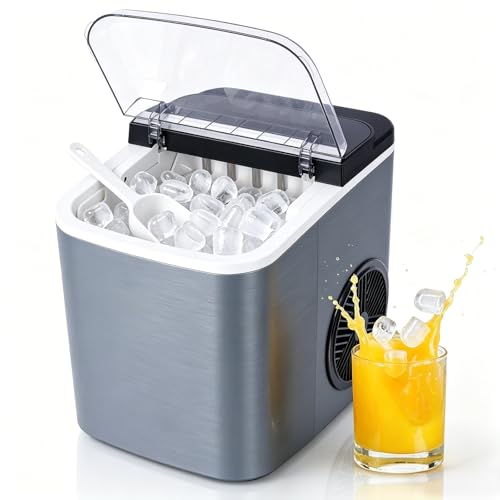 Fabricadora de hielo portátil con autolimpieza 26 lbs/día miniatura 1