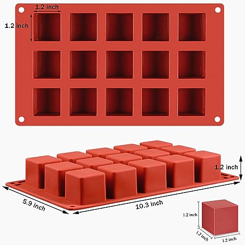 JOERSH Cube Cake Silicone Mold | 1.2" x 1.2" x 1.2" 3D Square Silicone Molds for Baking for Chocolate, Candy, Truffle, Jello, Mini Brownie Bites, Ice Cube, 30-Cavity by JOERSH - Image 2