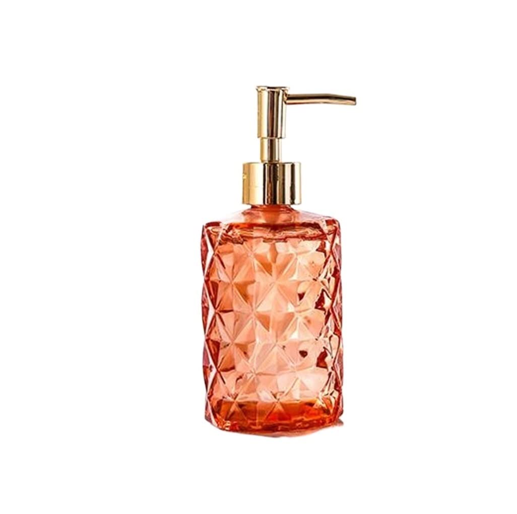 Distributore di Sapone in Vetro con Pompa in Acciaio Inox, Design in Cristallo Trasparente, distributore di Sapone Vintage ed Elegante per Il Bagno (D 330 ml)